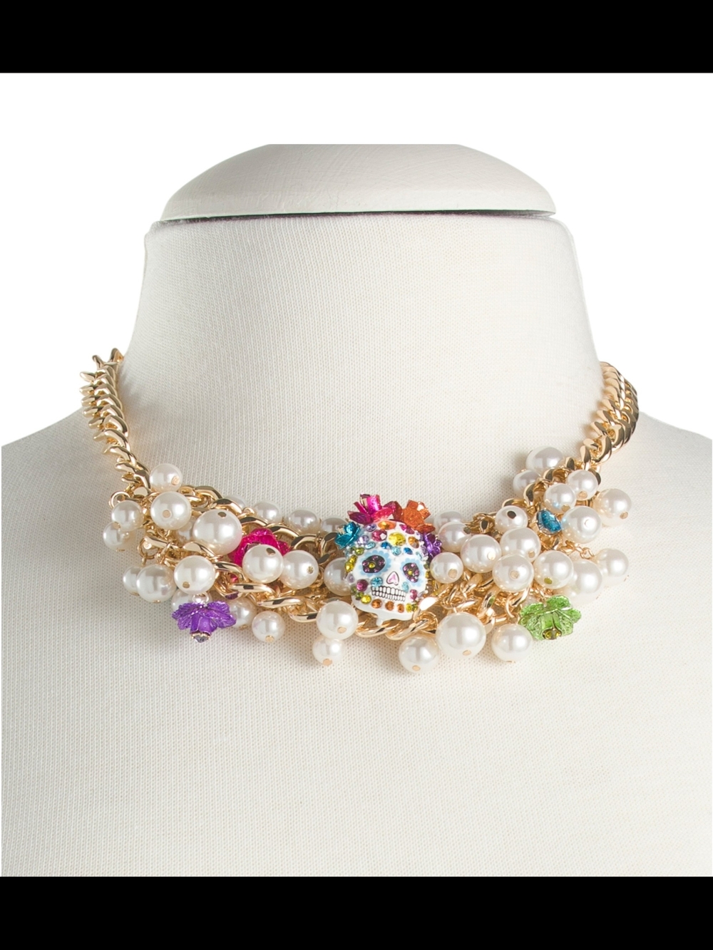 Betsey Johnson Sugar Skull Bauble Necklace NWT
